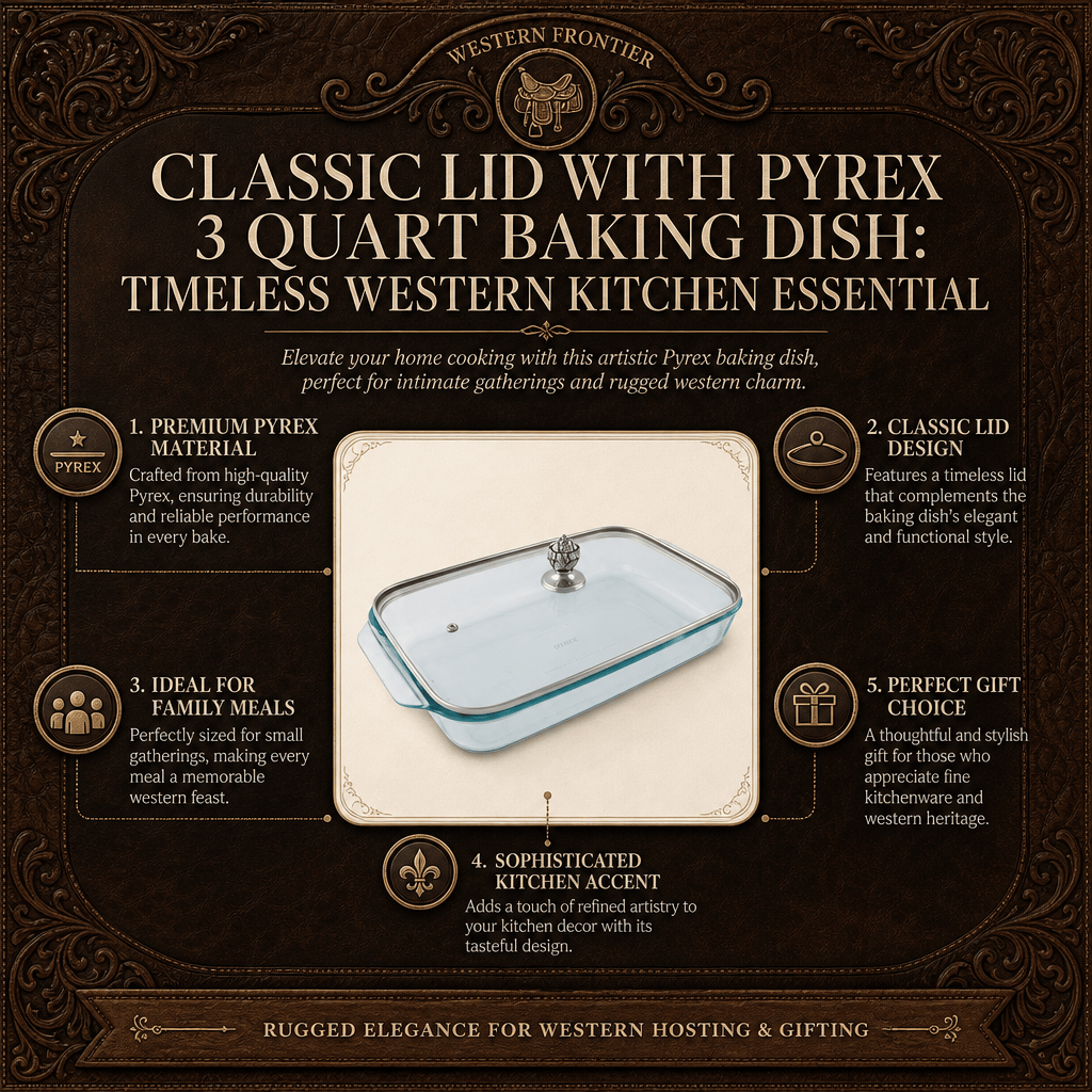 Arthur Court Western Frontier Classic Lid with Pyrex 3 quart Baking Dish