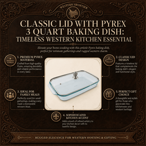 Arthur Court Western Frontier Classic Lid with Pyrex 3 quart Baking Dish