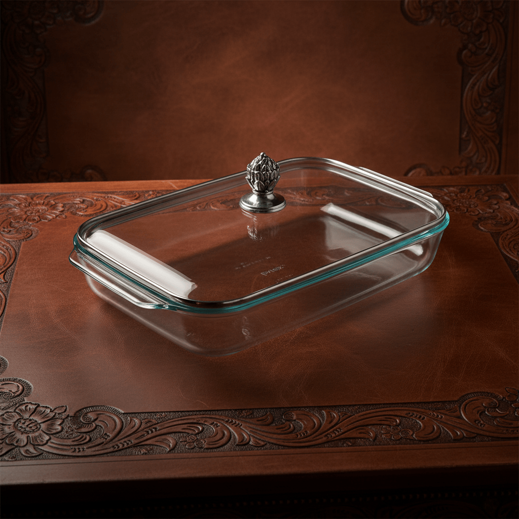 Arthur Court Western Frontier Classic Lid with Pyrex 3 quart Baking Dish