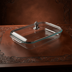Arthur Court Western Frontier Classic Lid with Pyrex 3 quart Baking Dish