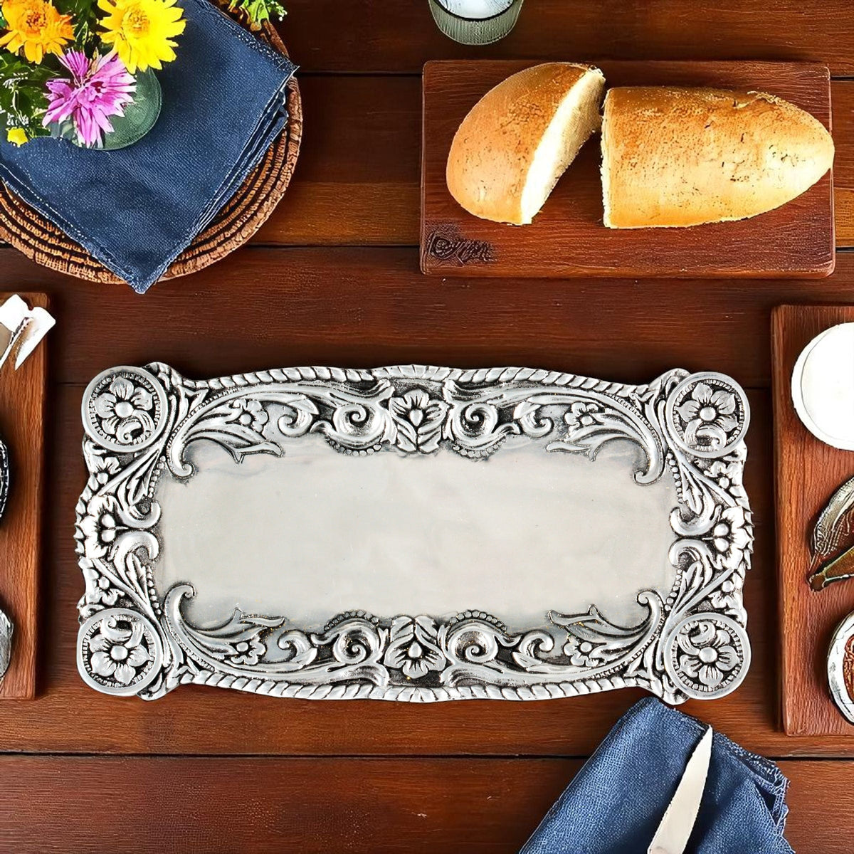 Arthur Court Western Frontier Concho Bread tray