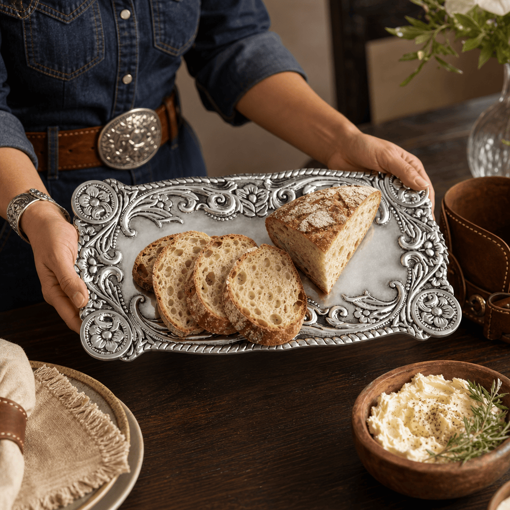 Arthur Court Western Frontier Concho Bread tray