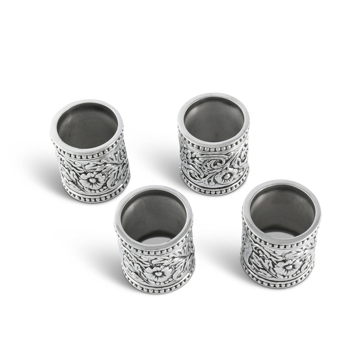 Arthur Court Western Frontier Concho Pattern Napkin Rings Set of 4