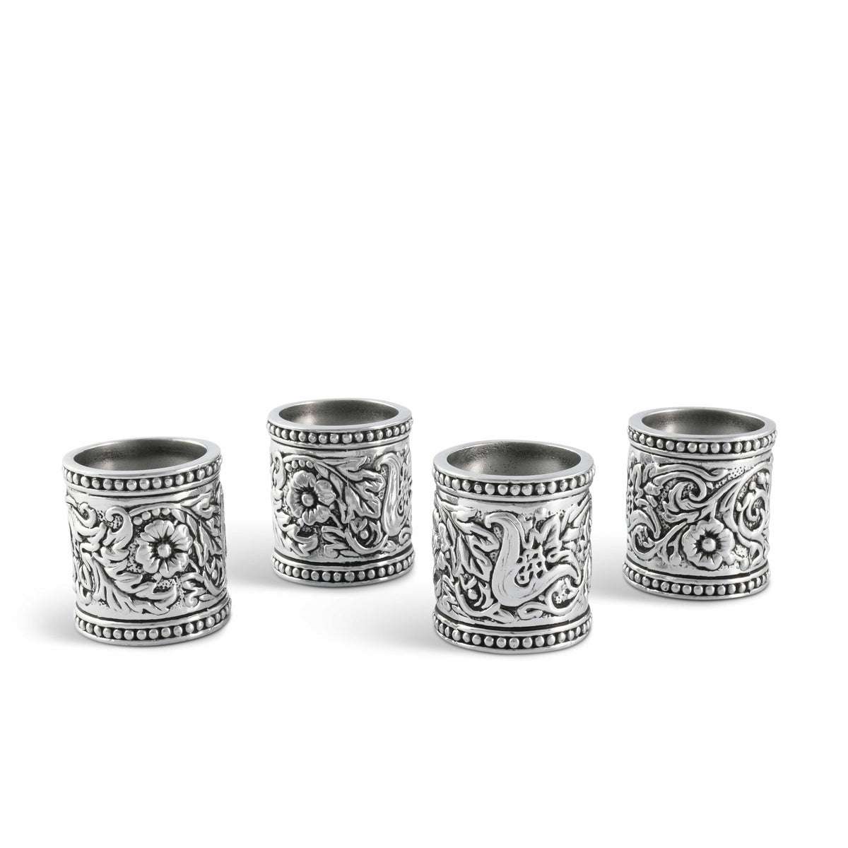 Arthur Court Western Frontier Concho Pattern Napkin Rings Set of 4