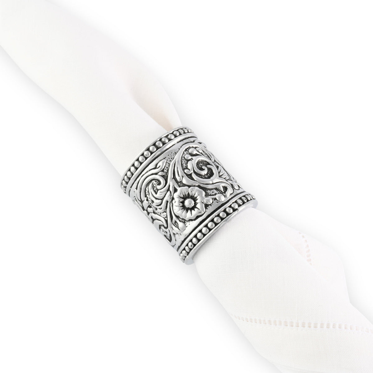 Arthur Court Western Frontier Concho Pattern Napkin Rings Set of 4