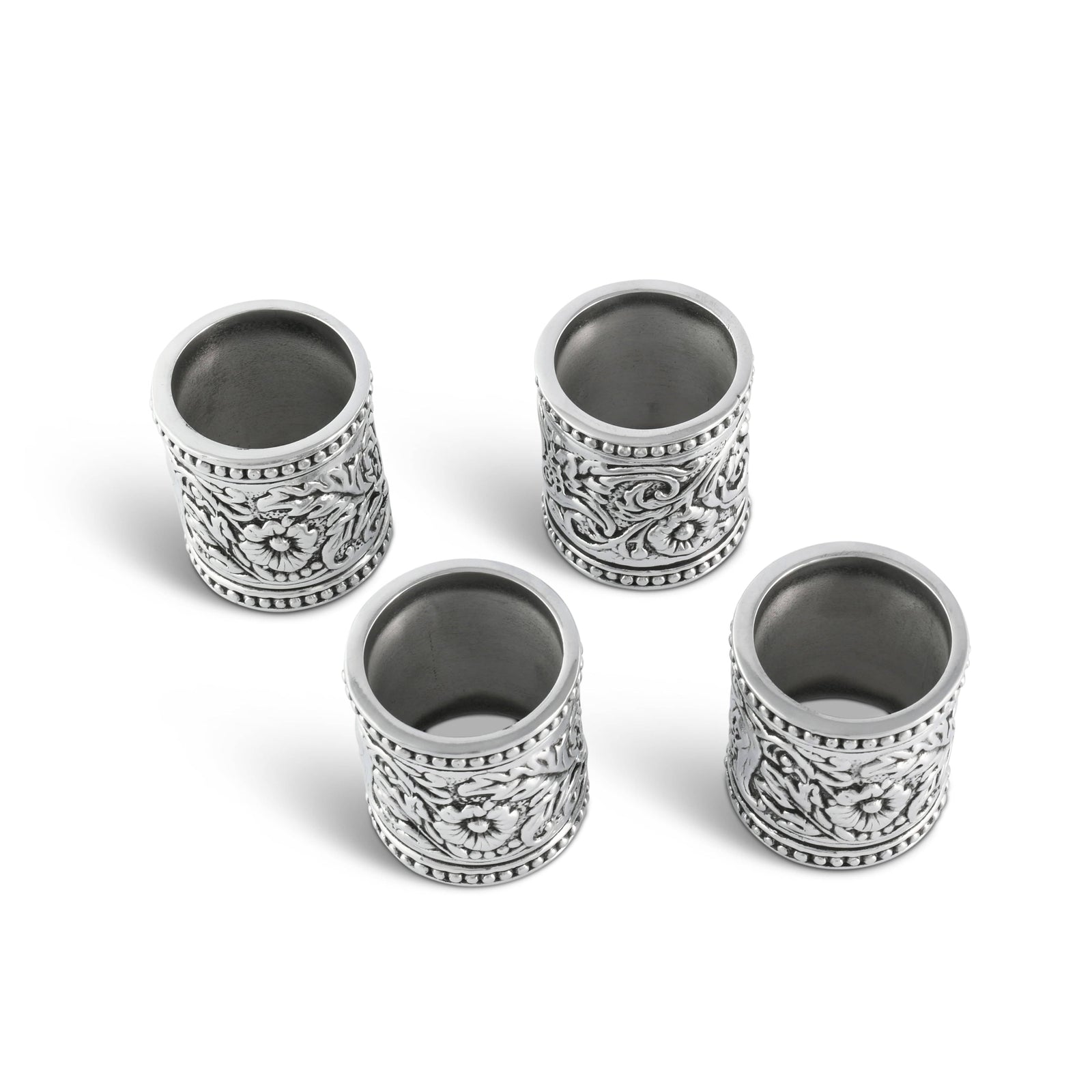 Arthur Court Western Frontier Concho Pattern Napkin Rings Set of 4
