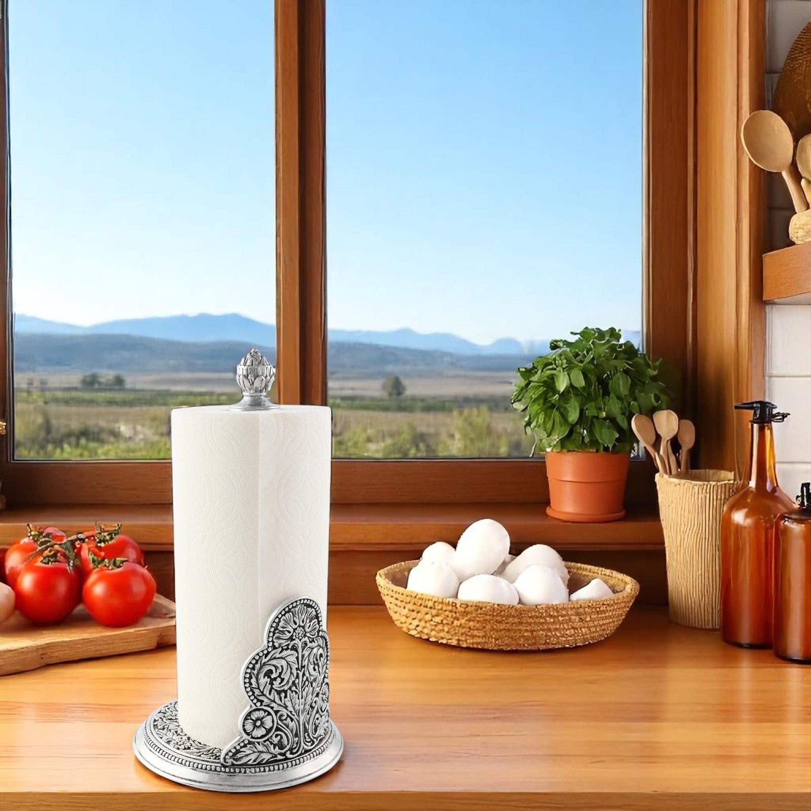 Arthur Court Western Frontier Concho Pattern Paper Towel Holder
