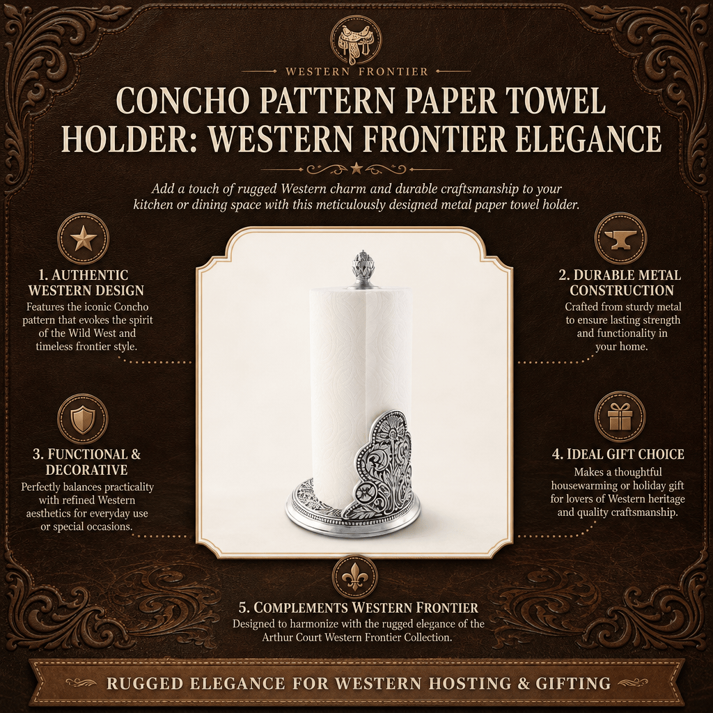 Arthur Court Western Frontier Concho Pattern Paper Towel Holder
