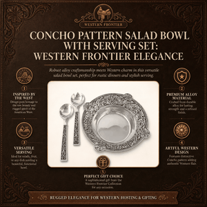 Arthur Court Western Frontier Concho Pattern Salad Bowl with Serving Set