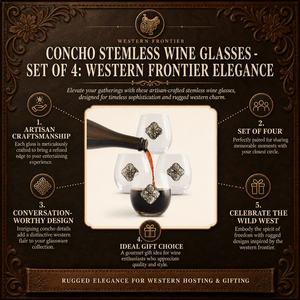 Arthur Court Western Frontier Concho Stemless Wine Glasses - Set of 4