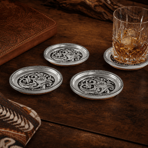 Arthur Court Western Frontier Concho Western Drink Coaster Set of 4