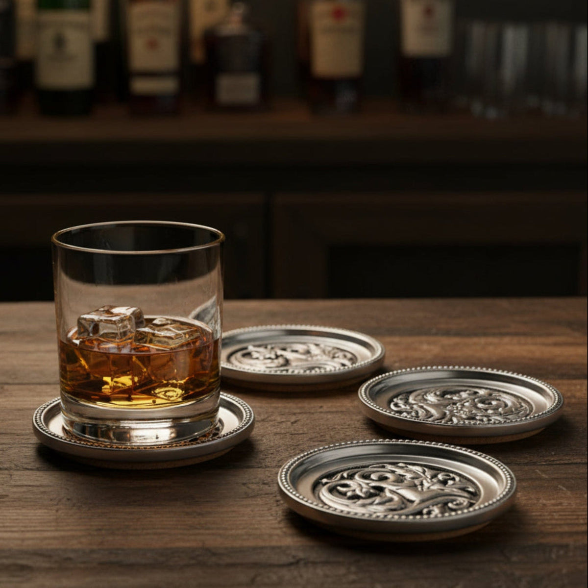 Arthur Court Western Frontier Concho Western Drink Coaster Set of 4