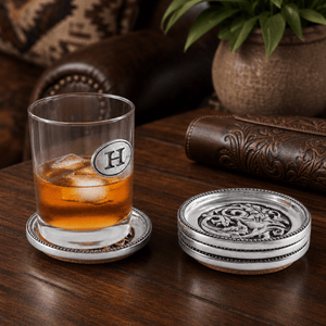 Arthur Court Western Frontier Concho Western Drink Coaster Set of 4