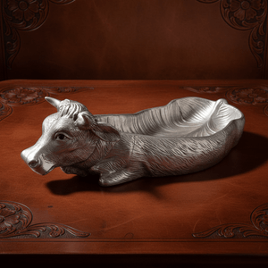 Arthur Court Western Frontier Cow Carving Serving Tray