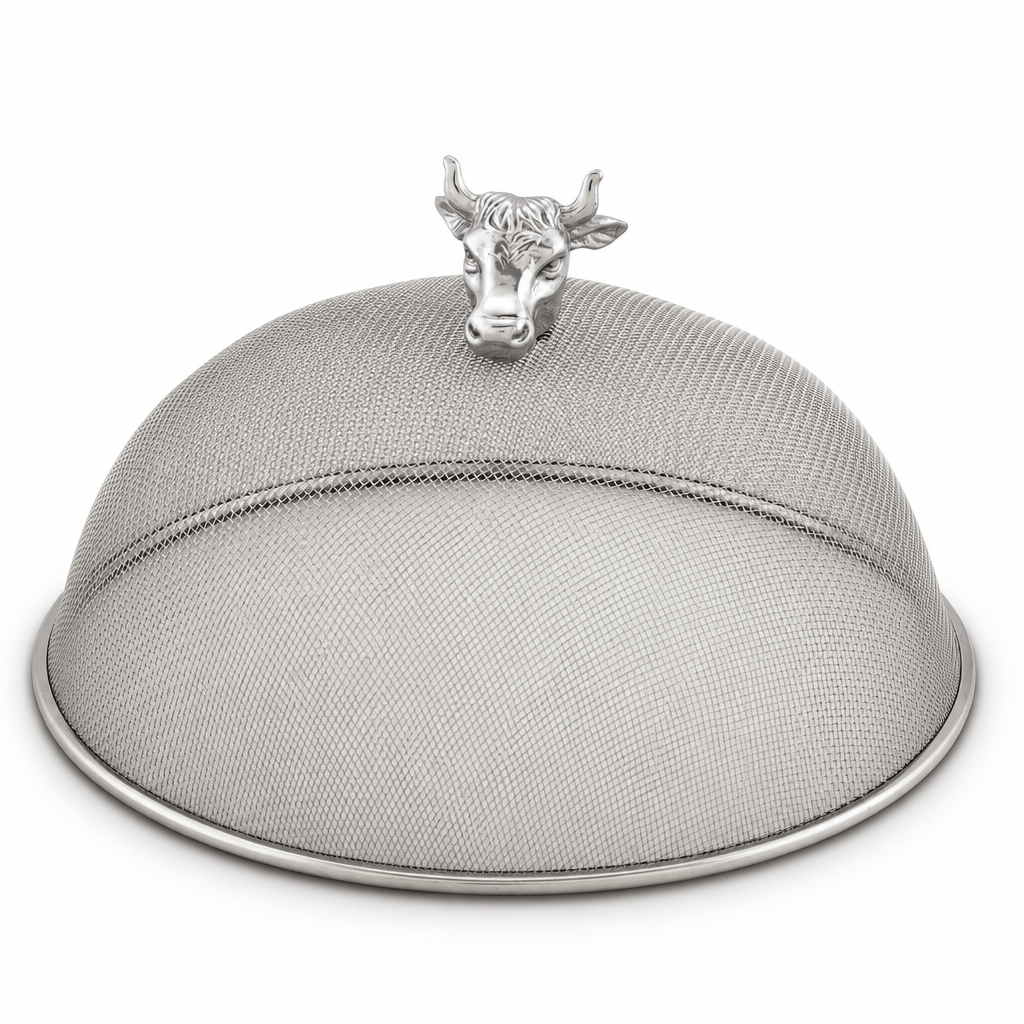 Arthur Court Western Frontier Cow Head Stainless Mesh Picnic Cover