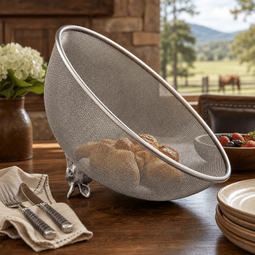 Arthur Court Western Frontier Cow Head Stainless Mesh Picnic Cover