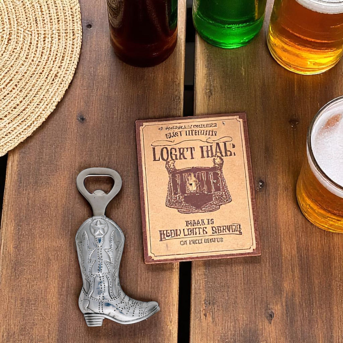Arthur Court Western Frontier Cowboy Boot Bottle Opener