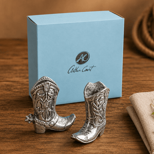Arthur Court Western Frontier Cowboy Boot Salt and Pepper Set
