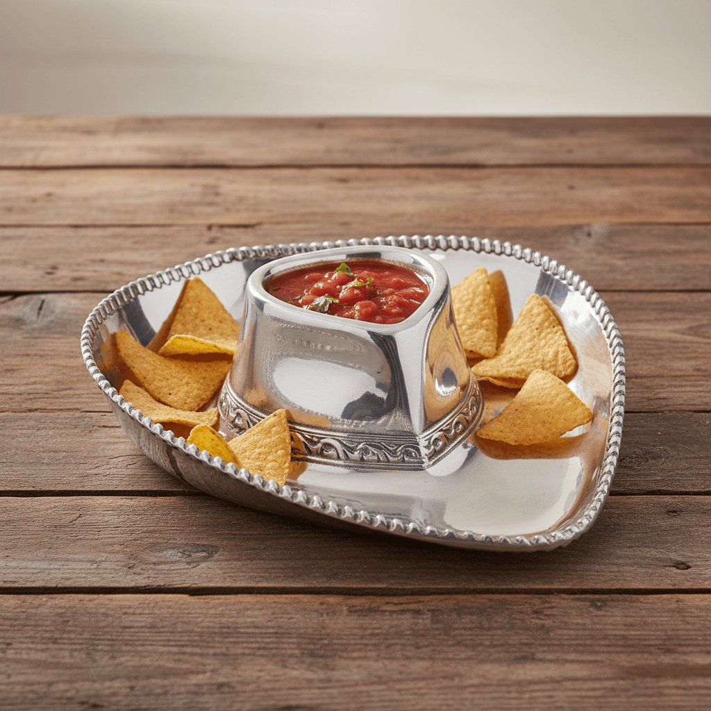 Arthur Court Western Frontier Cowboy Chip and Dip