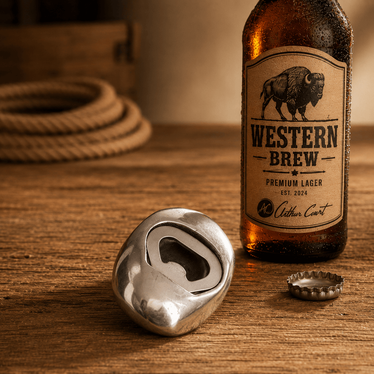 Arthur Court Western Frontier Cowboy Hat Bottle Opener