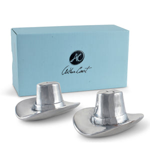 Arthur Court Western Frontier Cowboy Hat Salt and Pepper Set