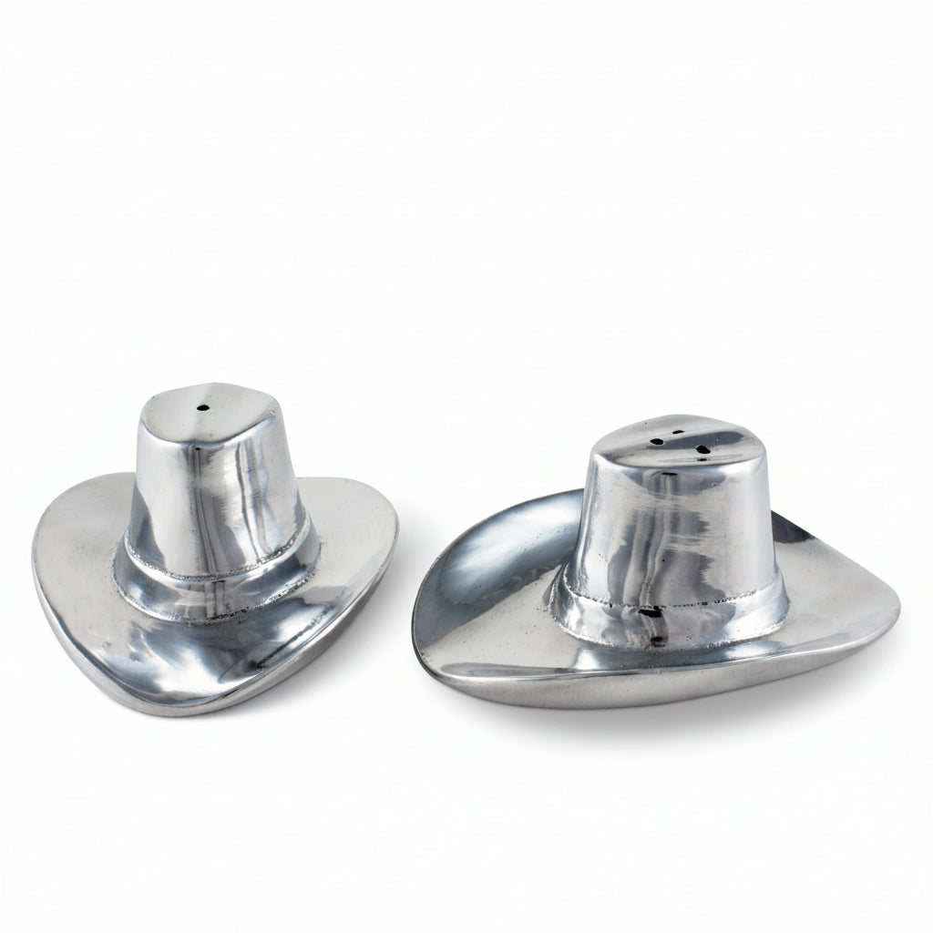 Arthur Court Western Frontier Cowboy Hat Salt and Pepper Set