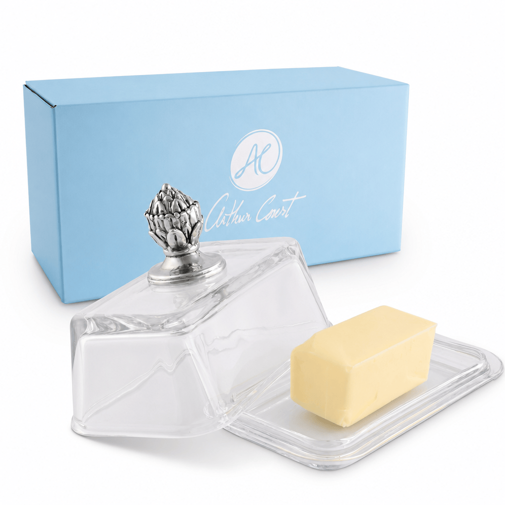Arthur Court Western Frontier Glass Butter Dish - Concho