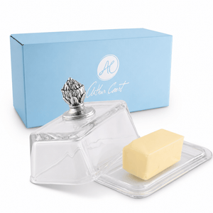 Arthur Court Western Frontier Glass Butter Dish - Concho