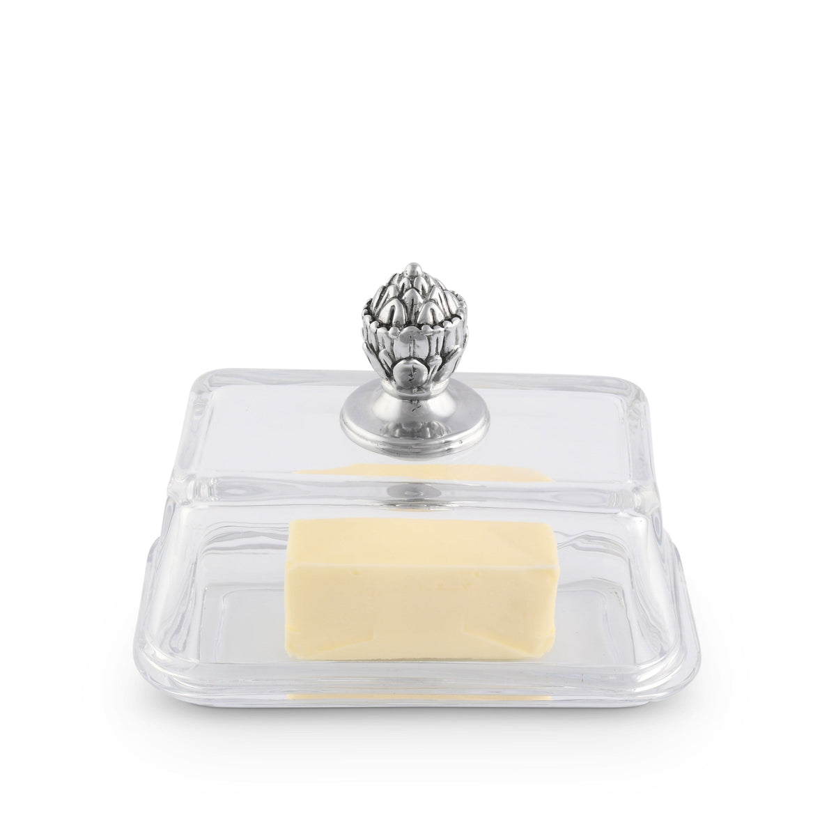Arthur Court Western Frontier Glass Butter Dish - Concho