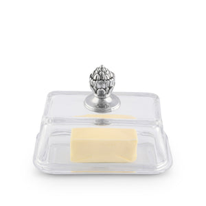 Arthur Court Western Frontier Glass Butter Dish - Concho