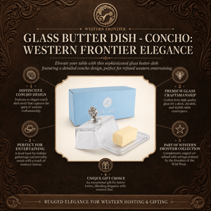 Arthur Court Western Frontier Glass Butter Dish - Concho