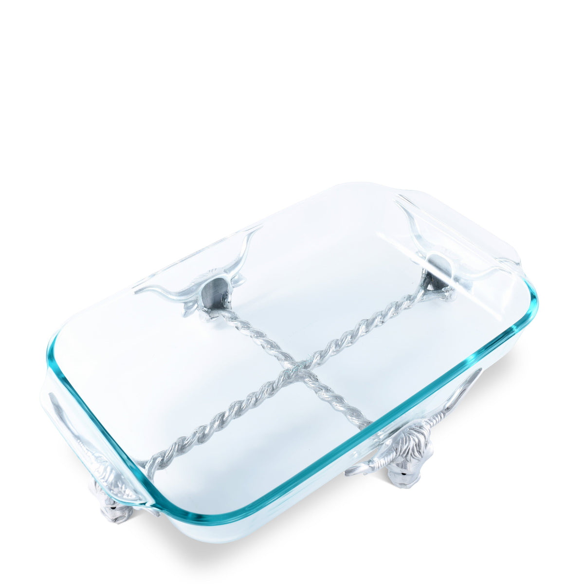 Arthur Court Western Frontier Long Horn Steer Pyrex Holder 3qt