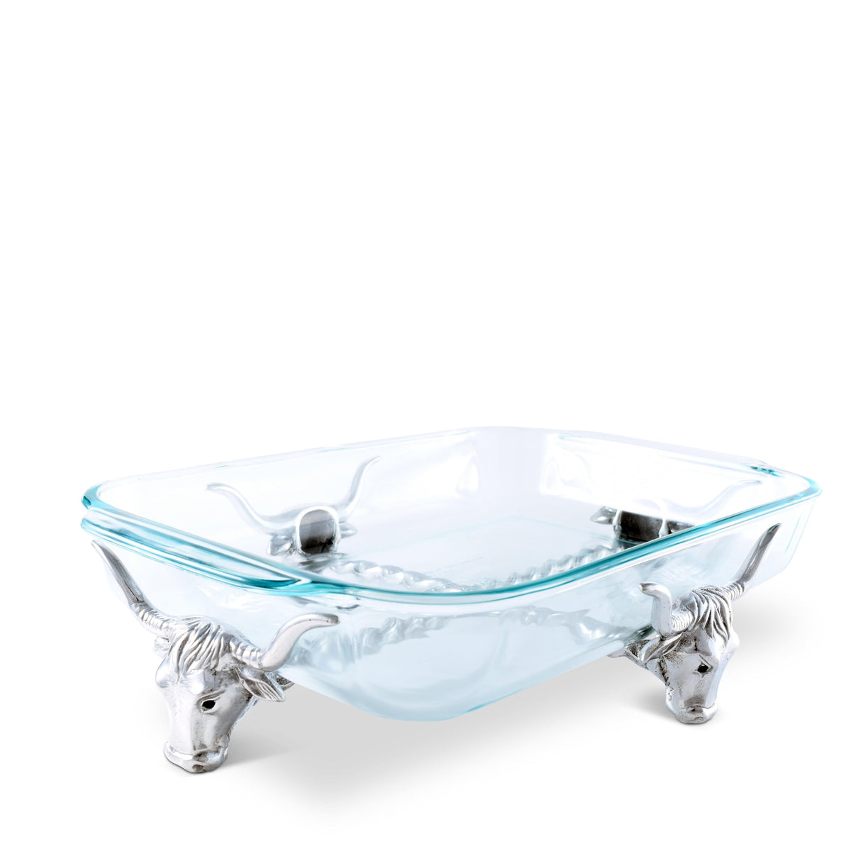 Arthur Court Western Frontier Long Horn Steer Pyrex Holder 3qt