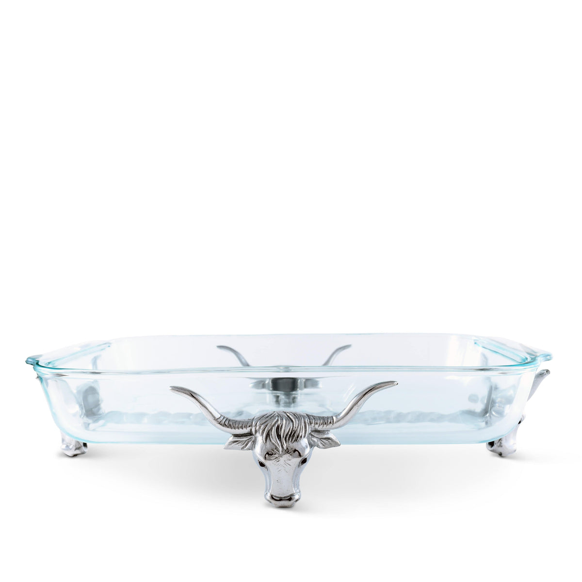 Arthur Court Western Frontier Long Horn Steer Pyrex Holder 3qt