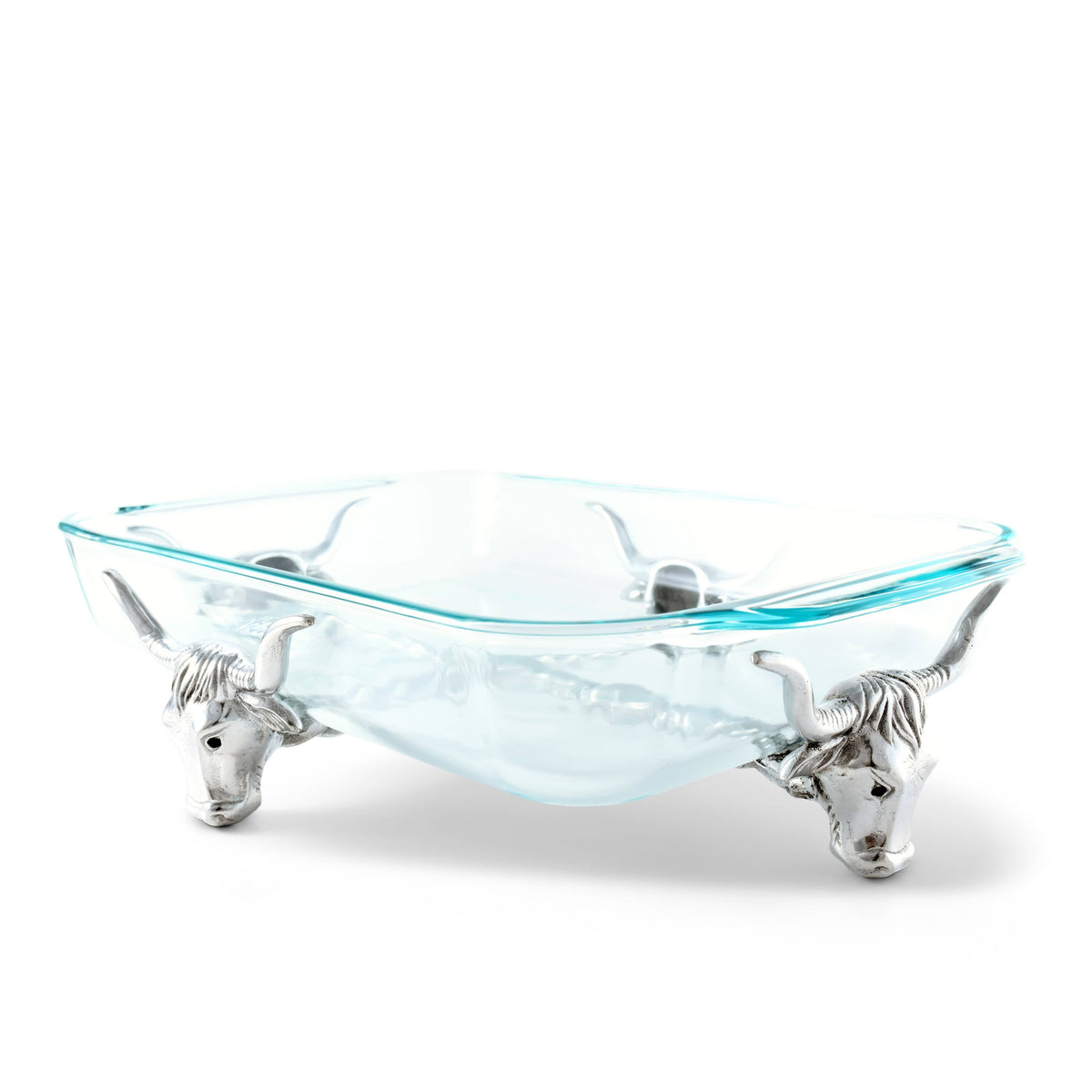 Arthur Court Western Frontier Long Horn Steer Pyrex Holder 3qt