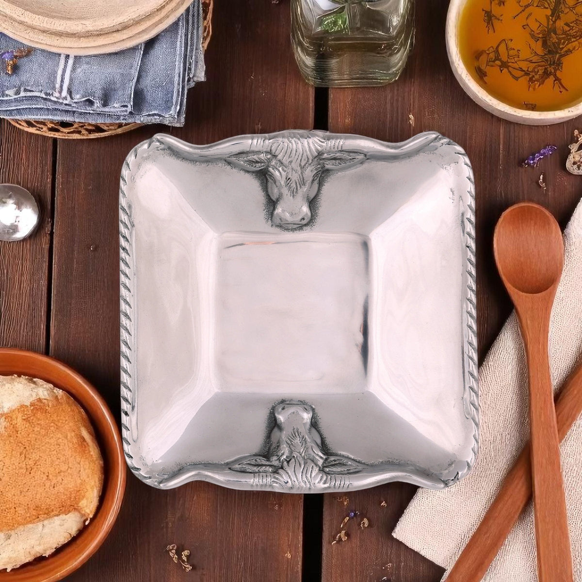 Arthur Court Western Frontier Longhorn 6-1/2 Bowl