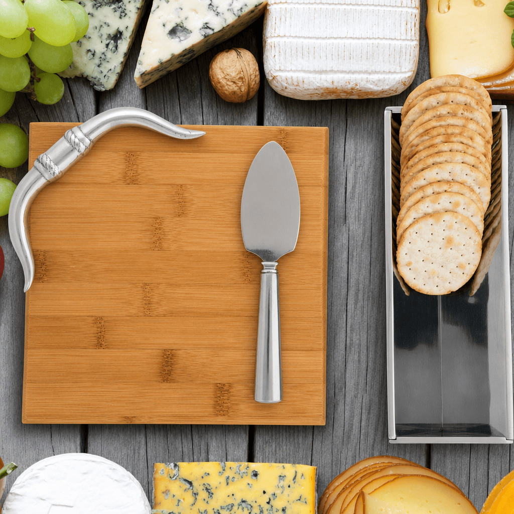 Arthur Court Western Frontier Longhorn Bamboo Cheese Set
