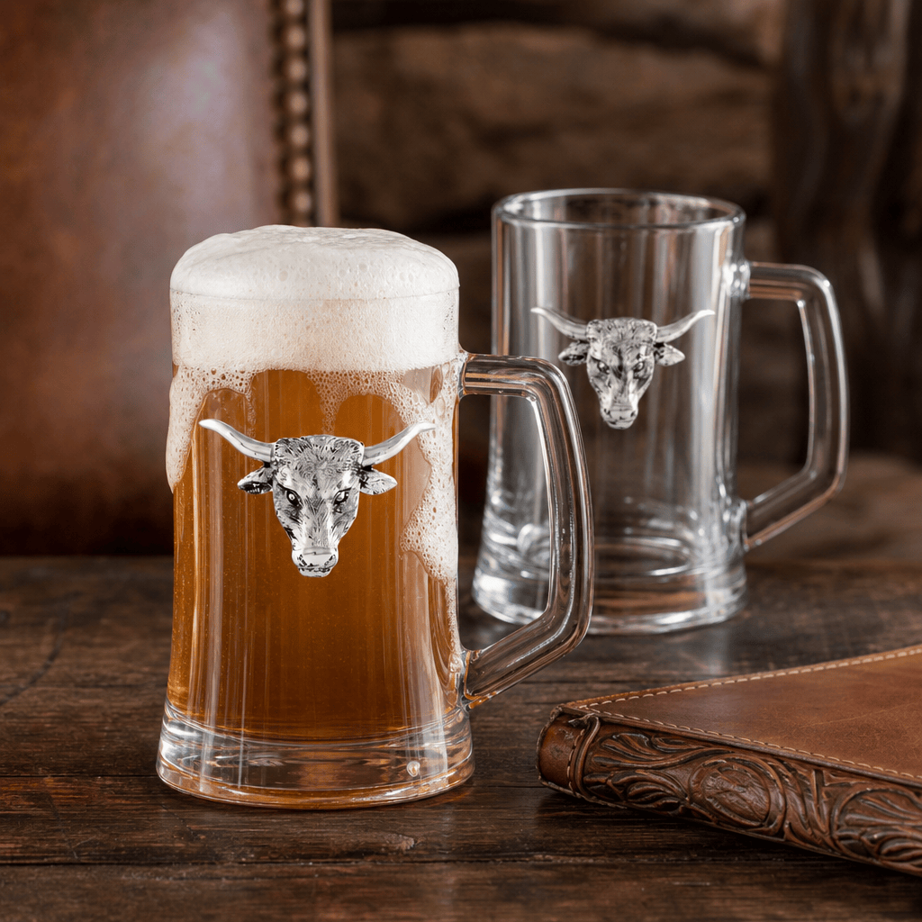 Arthur Court Western Frontier Longhorn Beer Mugs - Set of 2