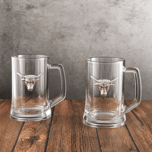 Arthur Court Western Frontier Longhorn Beer Mugs - Set of 2
