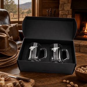 Arthur Court Western Frontier Longhorn Beer Mugs - Set of 2