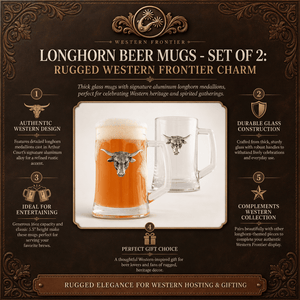 Arthur Court Western Frontier Longhorn Beer Mugs - Set of 2