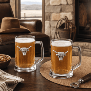 Arthur Court Western Frontier Longhorn Beer Mugs - Set of 2