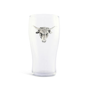 Arthur Court Western Frontier Longhorn Beer Pint Glasses - Set of 4