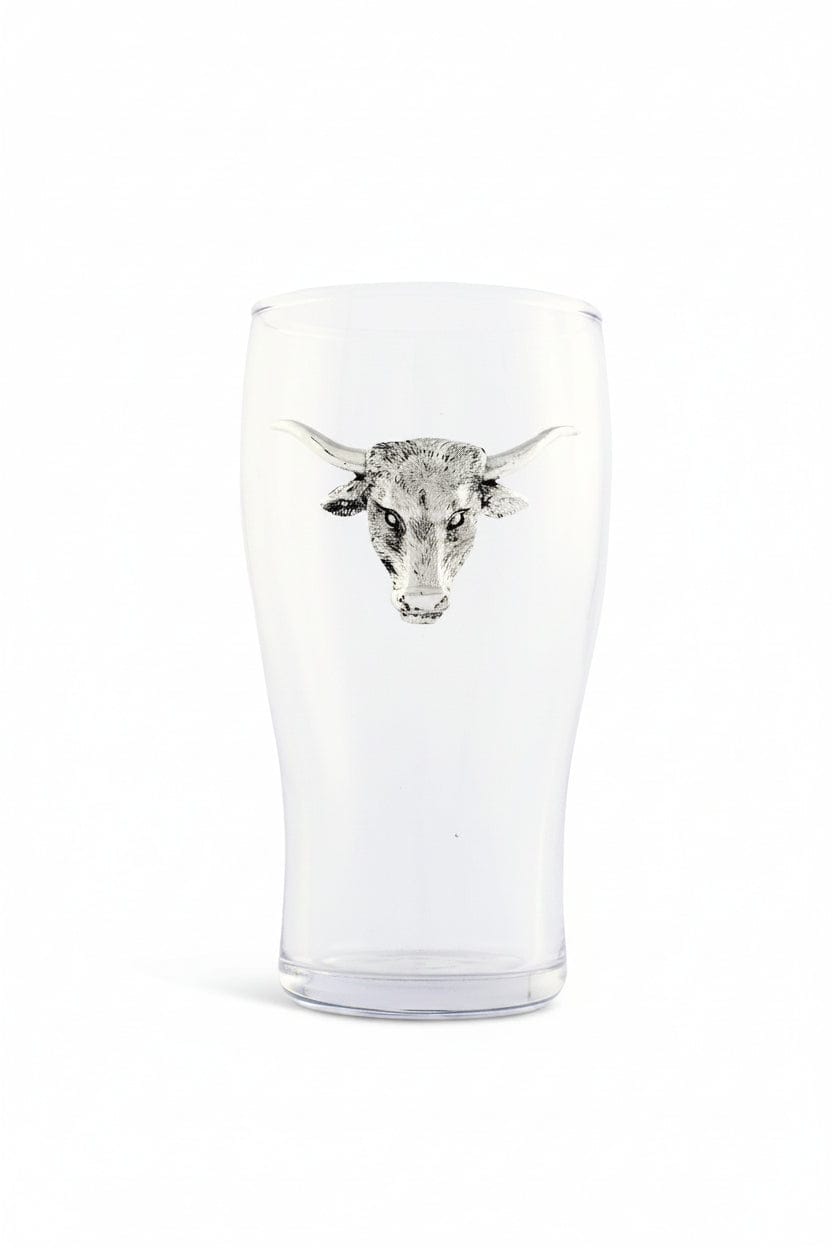 Arthur Court Western Frontier Longhorn Beer Pint Glasses - Set of 4