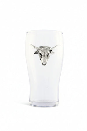 Arthur Court Western Frontier Longhorn Beer Pint Glasses - Set of 4