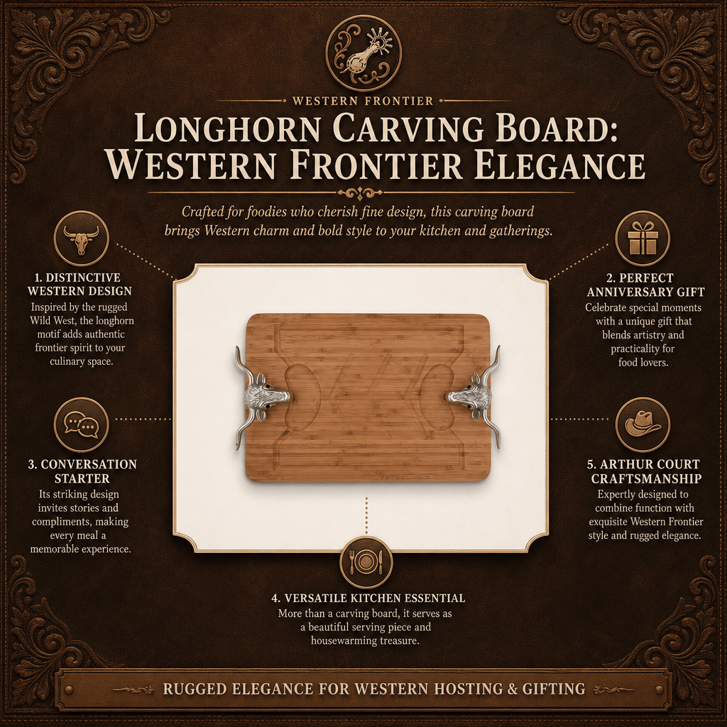 Arthur Court Western Frontier Longhorn Carving Board