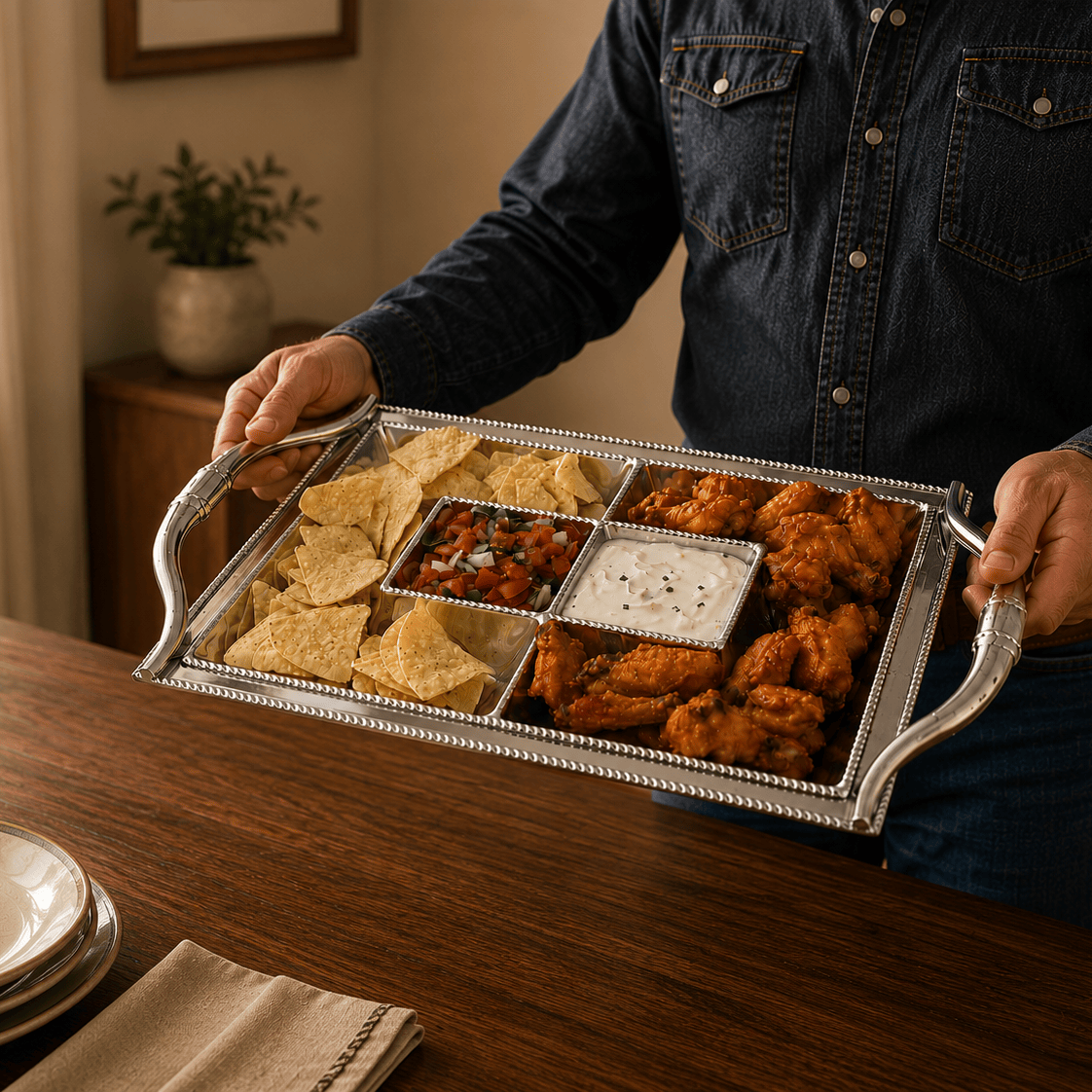Arthur Court Western Frontier Longhorn Entertainment Tray