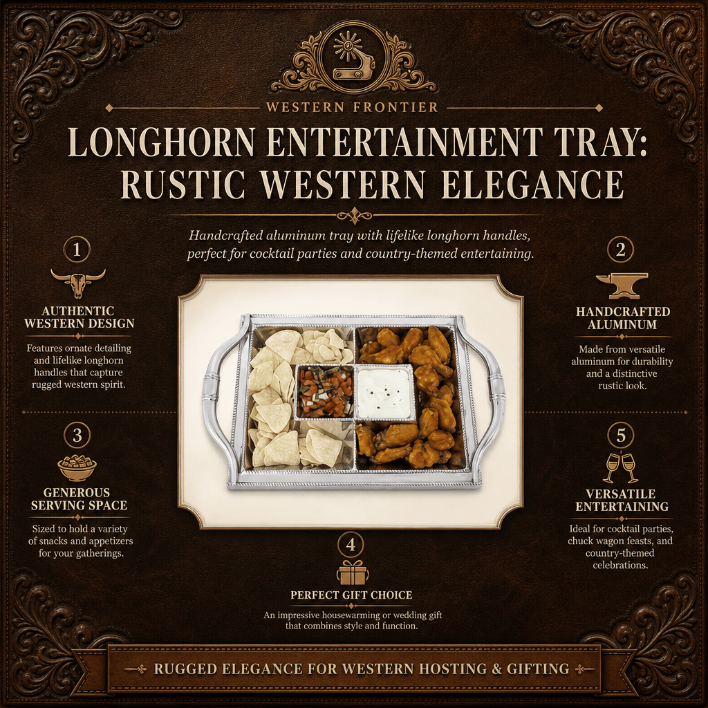 Arthur Court Western Frontier Longhorn Entertainment Tray
