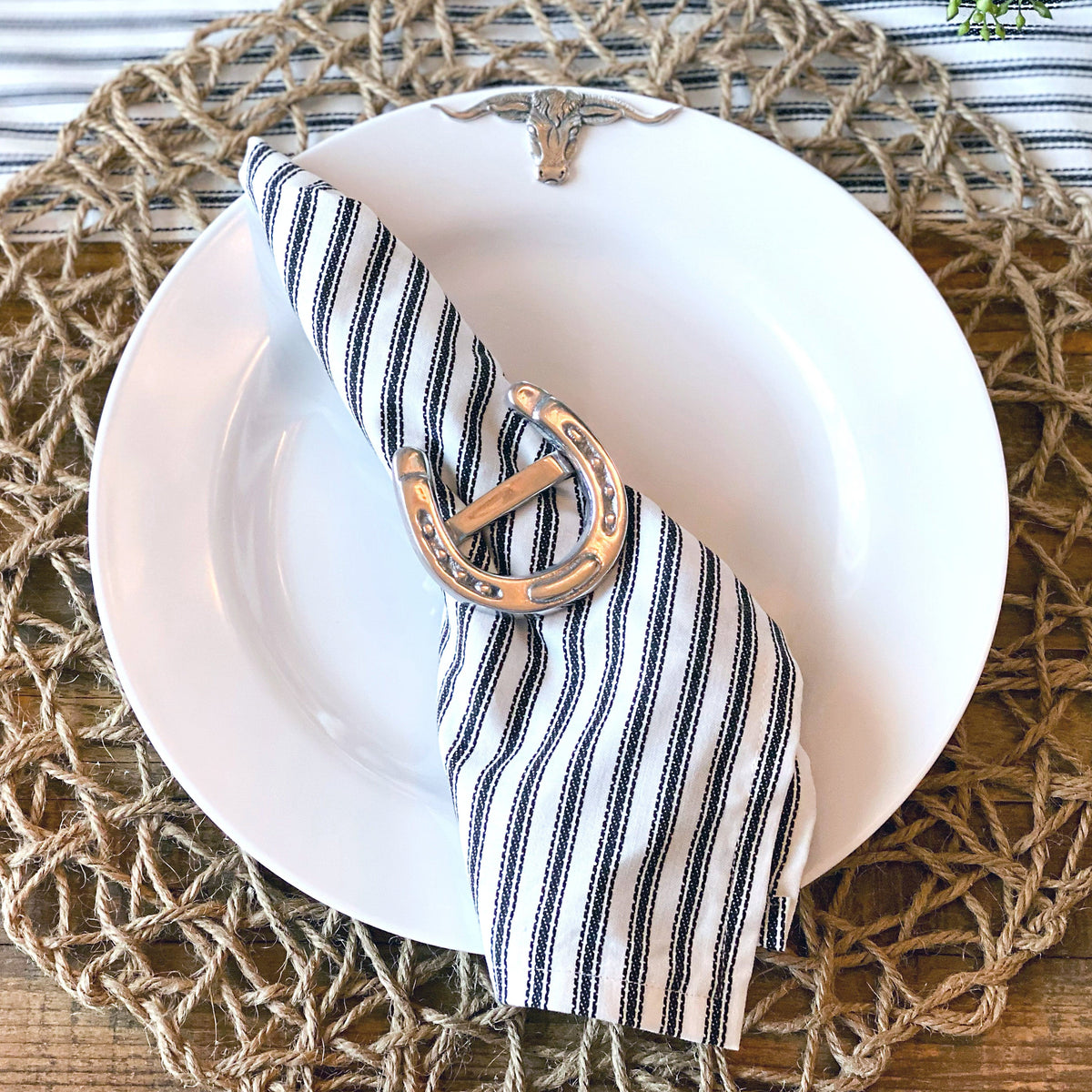 Arthur Court Western Frontier Longhorn Melamine Lunch Plates - Set of 4