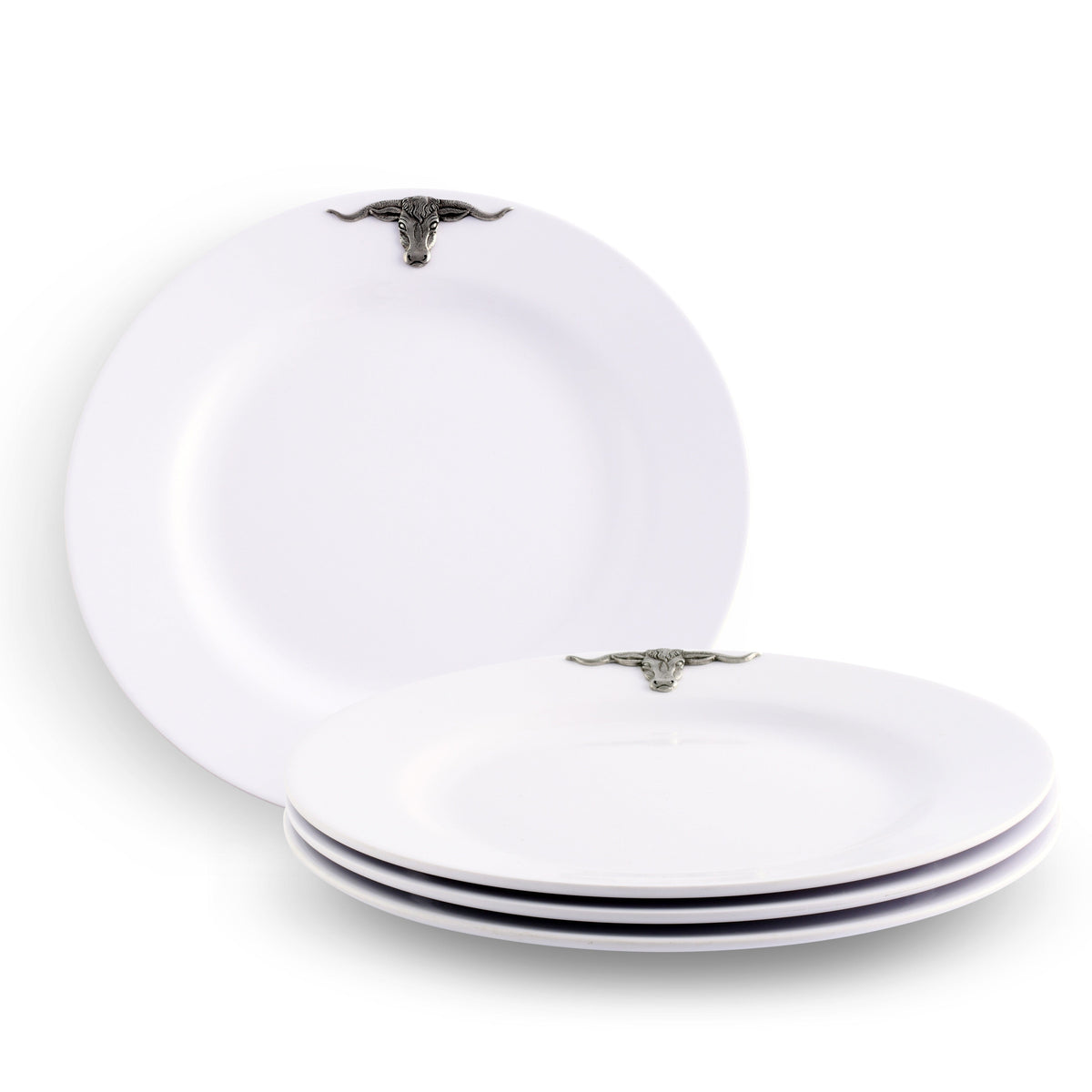 Arthur Court Western Frontier Longhorn Melamine Lunch Plates - Set of 4